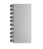 Broschüre mit Metall-Spiralbindung, Endformat DIN lang (105 x 210 mm), 124-seitig