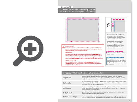Product Bild eintrittskarte_mit_f__lschungsschutz_din_a7_quer__mit_perforierung_und_1x_nummeriert_(4_4_beidseitig_bedruckt)