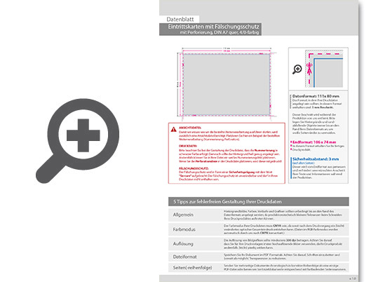 Product Bild eintrittskarte_mit_f__lschungsschutz_din_a7_quer__mit_perforierung_(4_0_einseitig_bedruckt)