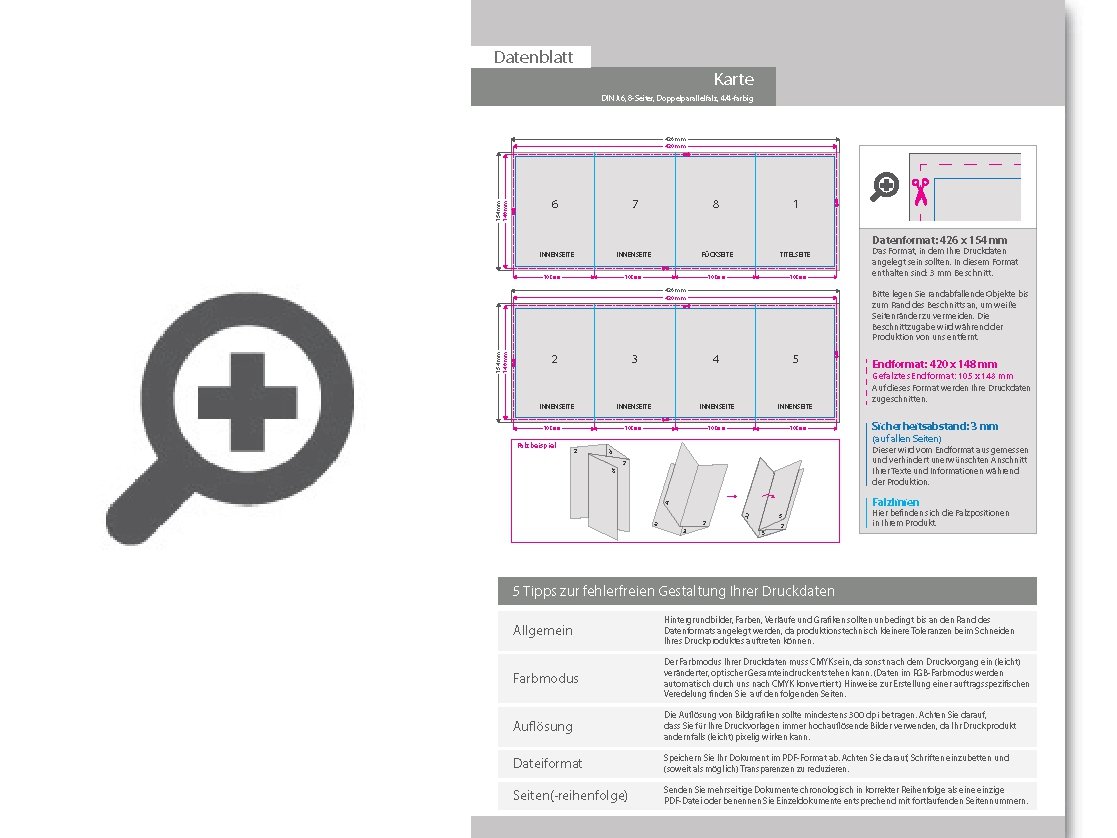 Product Bild einladungskarte__gefalzt_auf_din_a6__vertikaler_doppelparallelfalz__8-seitig