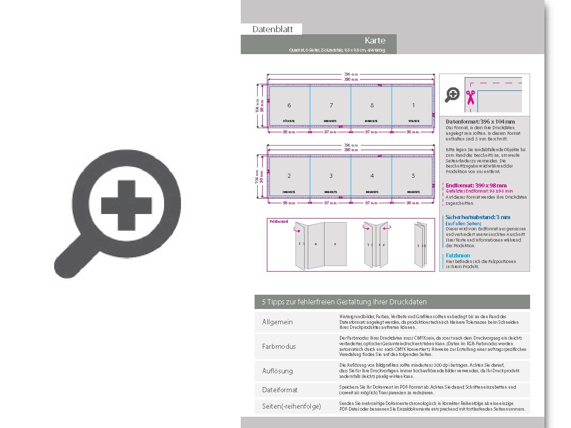Product Bild einladungskarte__gefalzt_auf_quadrat_9_8_cm_x_9_8_cm__vertikaler_zickzackfalz__8-seitig